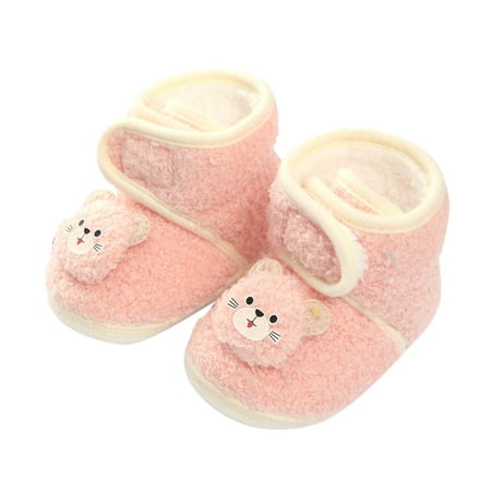 

Sneaker for Baby Girls Led Winter Children Toddler Shoes Baby Boys And Girls Flat Cotton Shoes Hook Loop Warm And Comfortable Cute Cartoon Bear 12-18 Month Girl Shoes
