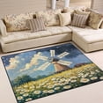 thumbnail image 2 of Non-Slip Polyester Rug 63x48in & 80x58in - Plush Memory Foam Floor Mat, Absorbent, Fade Resistant, Machine Washable for Living Room, Bedroom, Entryway，Windmill and Daisy, 2 of 7
