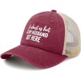 thumbnail image 2 of Wuqi It's Almost As Hot As My Husband Hats for Womens Fashion Washed Distressed Baseball Cap, 2 of 7