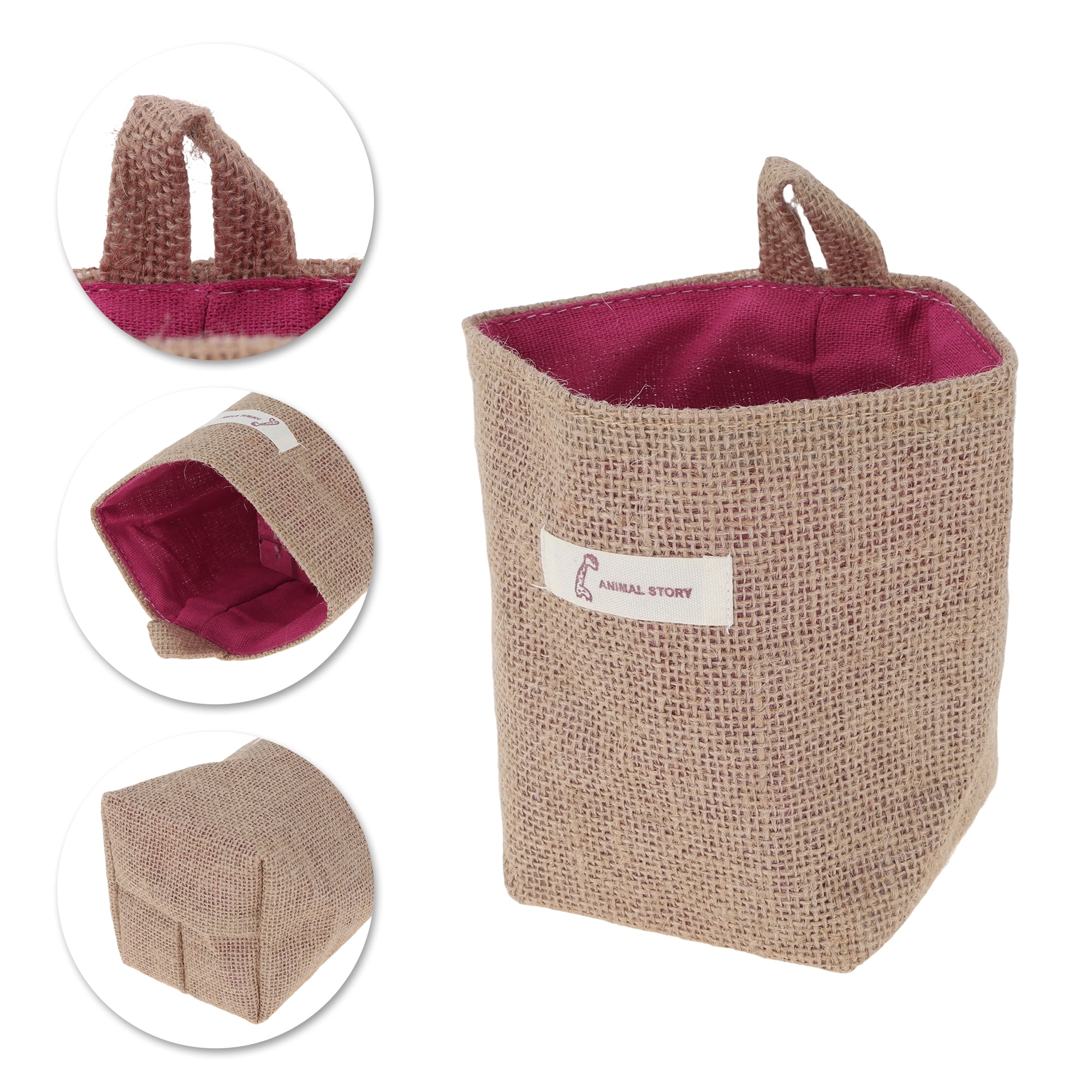 Unique Bargains Simple Reusable Hanging Storage Bags 1 Pc Yellow Brown, Rose Red