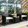 thumbnail image 2 of Costway 3 Piece Pe Rattan Outdoor Patio Bar Set, Mix Brown/Off White, 2 of 10