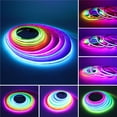 thumbnail image 6 of 24V Addressable COB LED Strip Light White PCB, 16.4ft/5m Flexible WS2811 RGB-IC Dream Color LED Tape Light, CRI 90+, DIY Indoor Lighting for Ceiling Bedroom Cabinet Decor, 6 of 12