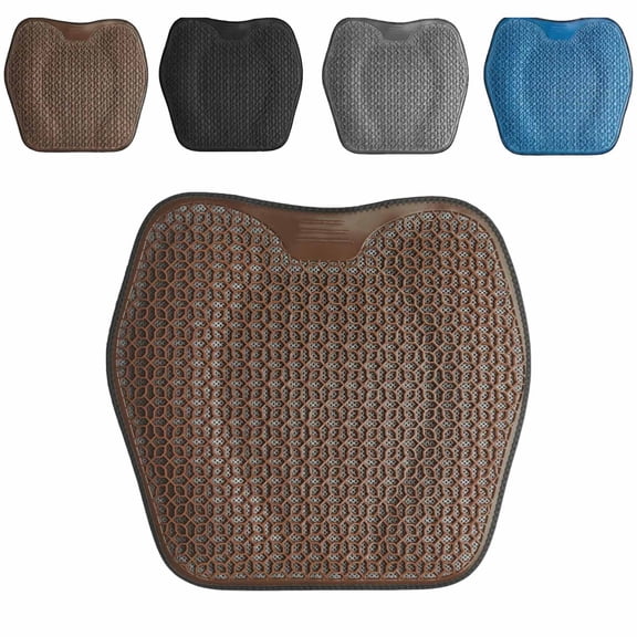 FEOLGEHLY Thin Breathable Car Seat Cushion, Car Seat Protector, Office Chair, Wheelchair, Golf Cart - Non-Slip Car Seat Covers with Gel - Pain Relief, Brown