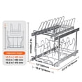 thumbnail image 2 of KFFKFF Two-Level Pan and Pot Holder, Extendable Slide Out Under Cabinet Storage, Baking Tray and Cookie Sheet Organizers, Modifiable Metal Separators, Durable Lid Stand 12" Width, 2 of 9