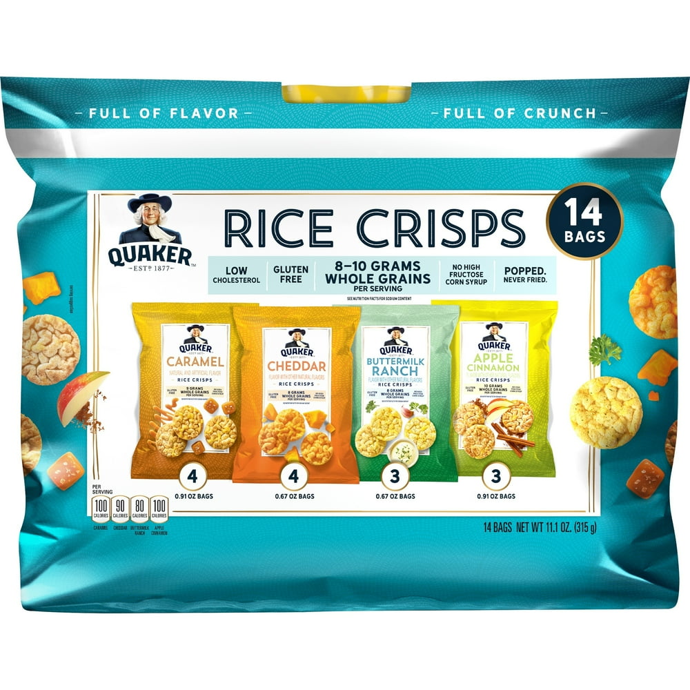 Quaker Rice Crisps, Sweet & Savory Variety Pack, 14 Count