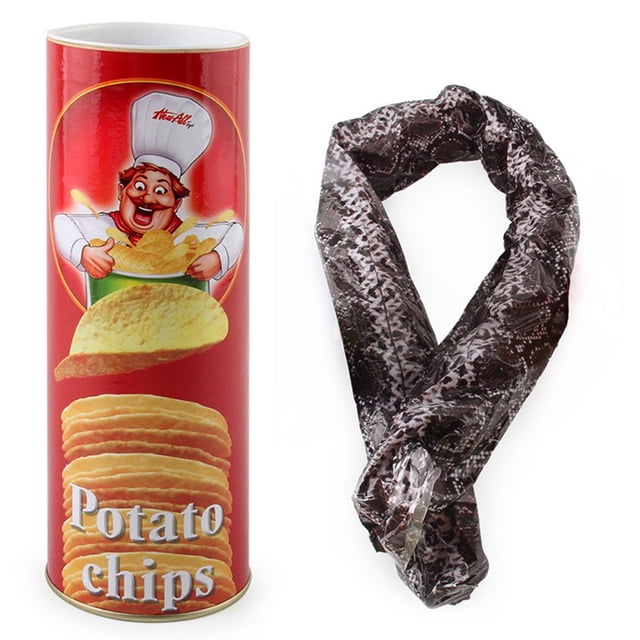 Potato Chip Snake Can for Jokes Fake Snake Can Toy High Simulation Jump Spring Snake Toy Reusable Jokes Spring Snakes Prank for Halloween Party Decoration