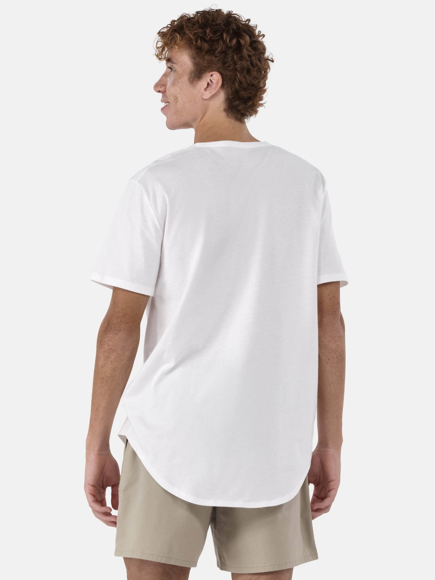 No Boundaries Men's & Big Men's Longline Curved Hem Elongated Tee Shirt, 2-Pack, Sizes XS-5XL