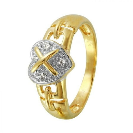 Ladies 0.06 Carat Diamond 18k Two tone Gold Ring
