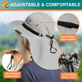 thumbnail image 5 of SUN CUBE Sun Hat for Men, Wide Brim Fishing Hat Neck Flap Cover Men Women, Hiking Safari, UV Sun Protection Summer Gardening Beach Camping UPF 50+, Light Gray, 5 of 8