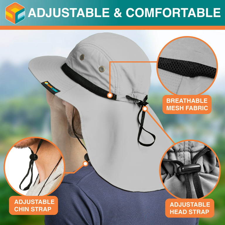 Outdoor Sun Hat Washable Mesh Breathable Non-Fading Outdoor Camping Fishing Sun  Hat with Neck Flap for Women