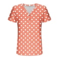 thumbnail image 7 of CheerKidz Women's Polka Dots V-Neck Button Up Short Sleeve Top Playful Print Summer Blouse 2025 Clothes Inspired Fashion Tee(Rose Gold,S), 7 of 7