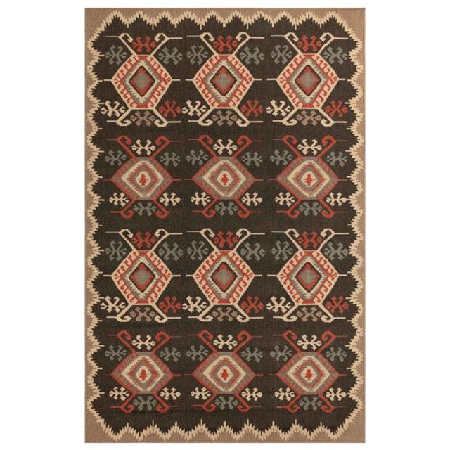 Trans-Ocean Imports RVI45764548 39 x 59 in. Liora Manne Riviera Kilim Indoor & Outdoor Wilton Woven Rug - Black