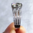 thumbnail image 2 of Women Luxury 925 Silver Ring Cubic Zircon Wedding Anniversary Gift Sz 6-10, 2 of 7