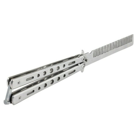 Butterfly Stainless Steel Practice Training Balisong Style Knife (Best Butterfly Knife Skin)