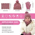 thumbnail image 4 of FZ FANTASTIC ZONE Kids Toddler Winter Hats Scarfs Touchscreen Gloves Set Pompom Beanie Caps Neck Warmer with Fleece for 5-8 Years Old Baby Girls Boys Gifts, Rose Red, 4 of 6