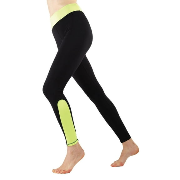 MeMoi Women's Highlighter Athletic Nylon Leggings - Womens - Female (Medium/Large, Neon Yellow)