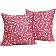 thumbnail image 2 of Hot Pink Pillow Covers 18x18 Set of 2 Vintage Floral Rustic Old Style Cute Flower Print Decorative Outdoor Pillowcases Seasonal Farmhouse Throw Cushion Case Decor for Couch Sofa Bed, 2 of 6