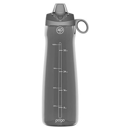 Pogo Bpa Free Tritan Water Bottle With Soft Straw Grey 40 Oz