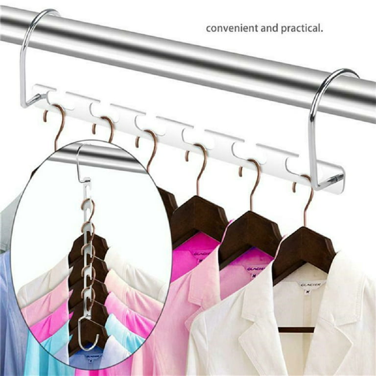 6 Pack Metal Wonder Closet Hanger Organizer Hook Space Saving Clothes Rack  NEW