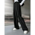 thumbnail image 3 of Women'S Work Pants Wide Leg Dress Pants High Waisted Casual Business Office Pants Slacks Black L, 3 of 5