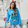 thumbnail image 6 of Wang6 Christmas Sweaters for Women Trendy Long Sleeve Blue Knits Fall Winter Crew Neck Xmas Snowflake Snowman Printed Knit Pullovers Tops Blue L, 6 of 7
