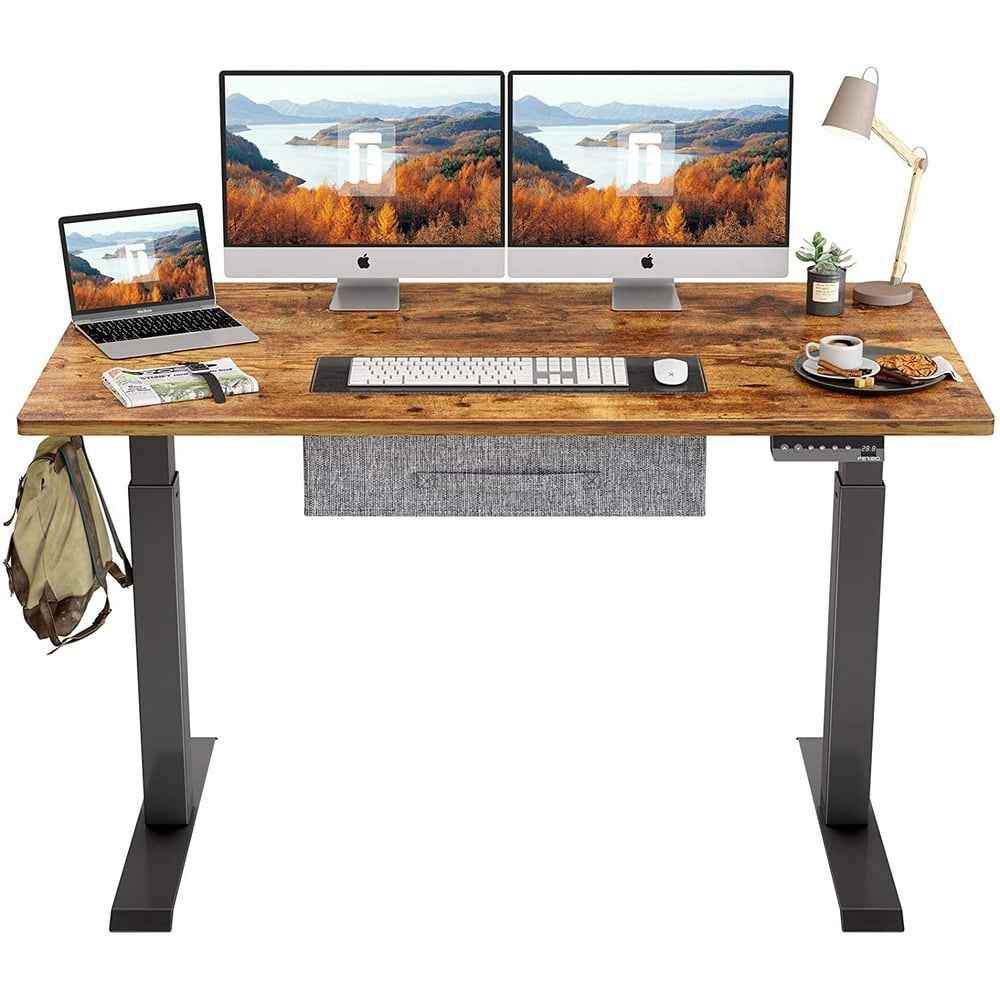 Fezibo Electric Height Adjustable Standing Desk With Drawer 55 X 24
