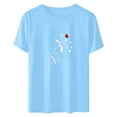 thumbnail image 5 of yievot Chemises pour Femmes Mode Manches Courtes Col Rond Impression de la Saint-Valentin Chandail Décontracté T-Shirt Hauts Chemise, 5 of 5