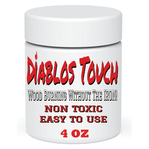 Diablos Touch - Wood Burning Gel for Crafting Drawing DIY Projects and More. 4 OZ Gel Jar Easy to use No Need for HOT Irons This Works with Most Woods and Paper