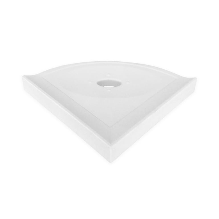 Questech Decor Shower Soap Dish, Retrofit Corner Shower Shelf for Tiled  Shower Walls, Bathroom Storage, 5 Inch Geo Flatback Shower Caddy, Bright  White