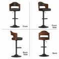 thumbnail image 6 of Daluvenix Swivel Bar Stools Set of 2, Wooden Kitchen Bar Chairs with Back, PU Leather Counter Height Barstools for Kitchen Island, Black, 6 of 8