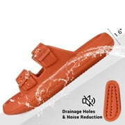 VONMAY Unisex Slides Sandals Thick Sole Pillow Sandals with Adjustable Double Buckle