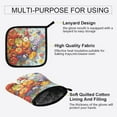 thumbnail image 3 of Yayeee Oven Mitts and Pot Holder Set of 2 Heat Resistant Kitchen Gloves Baking Hot Pad, Purple Floral Tomatoes, 3 of 5