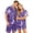 Purple, variant on Pajamas Set for Women Glossy Short Sleeve Button Down Lounge Set Shorts 2 Piece Summer Casual Sleepwear for Him And Her,Yellow(S)