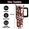 thumbnail image 6 of 40 oz Heart Tumblers with Handle and Straw, Heart 40oz Stainless Steel Vacuum Insulated Travel Coffee Mug Cup Water Bottle, Stuff Accessories Gifts for Women, 6 of 7