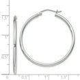thumbnail image 3 of Primal Silver Sterling Silver Rhodium-plated 2mm Round Hoop Earrings, 3 of 4