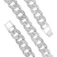 thumbnail image 3 of HH Bling Empire Mens Silver or Gold Miami Cuban Link Chains,Bling Iced Out Diamond Cuban Necklaces,Hip Hop Chains 15mm/16-30 Inches (Silver-16"), 3 of 10