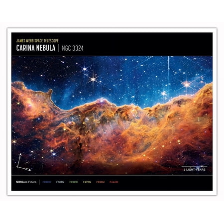 Carina Nebula From James Webb Telescope - NASA Color Photo - Fine Art Matte Paper Print (Unframed) 16x20in