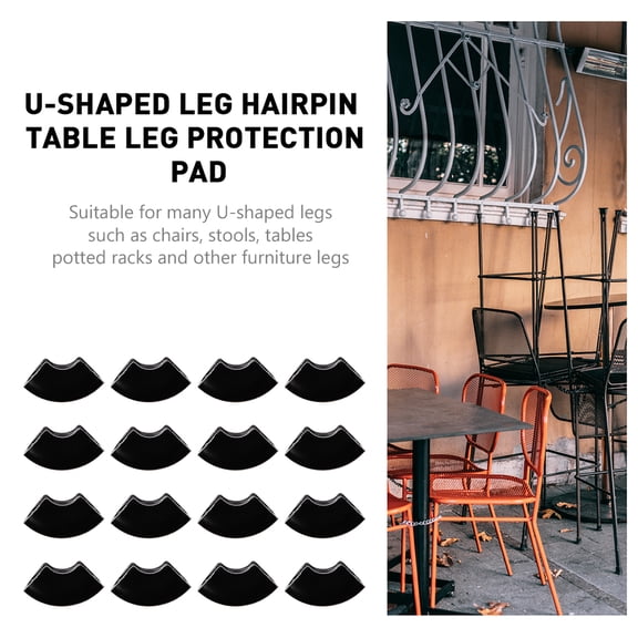 Uonlytech Durable Black Rubber Hairpin Leg Protector Feet for Tables and Furniture Legs, 24pcs
