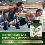 Creatine Monohydrate 3000mg Per Serving – Micronized Creatine Powder Capsules - Supports Lean Muscle, Strength, Energy, Endurance - Nature's Supplement, Non-GMO, Bottled in USA - 120 Capsules