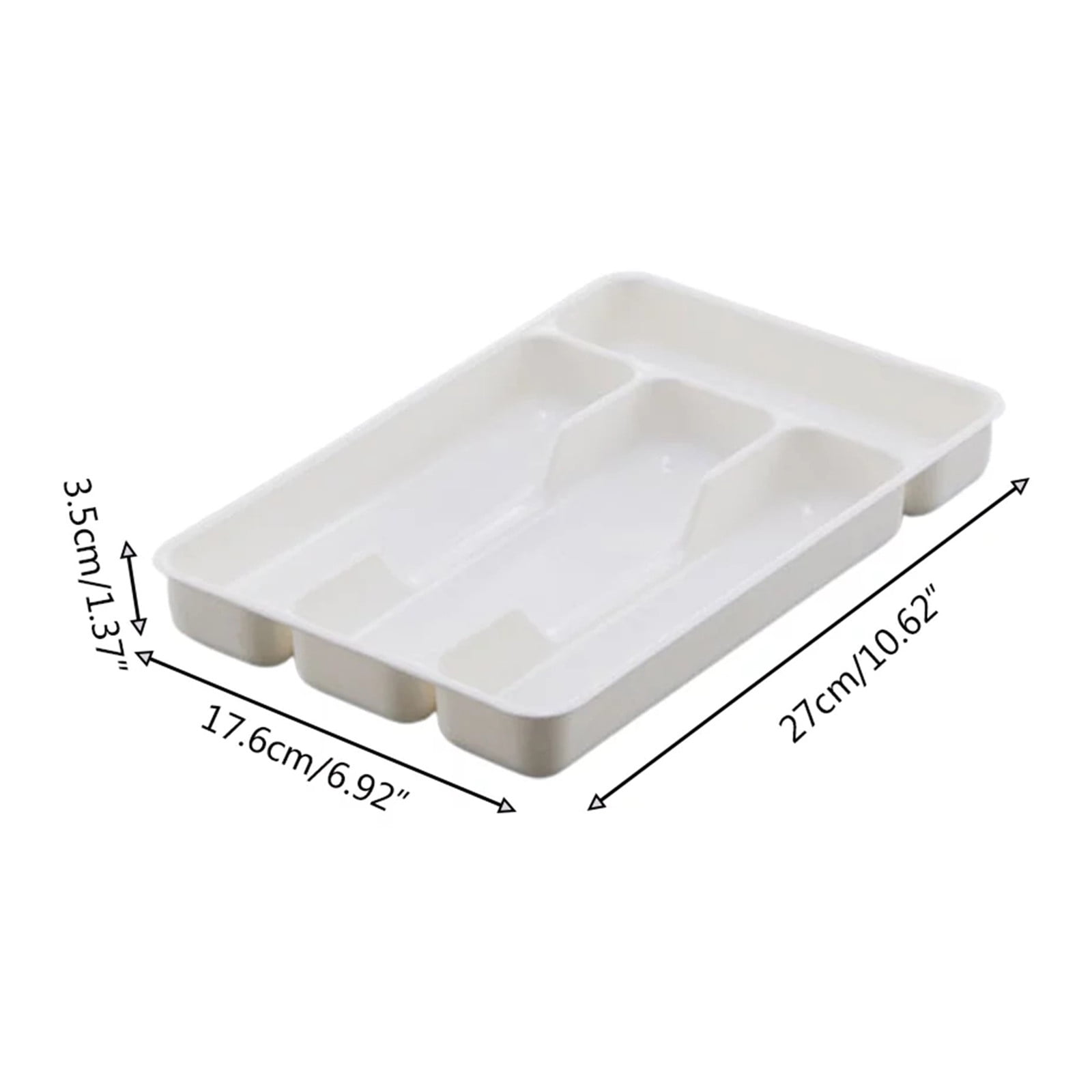 CY5O5ee Small Cutlery Tray Kitchen Spoon forks Cutlery Separation Finishing Rack 4 Compartments Utensil Storage Box Drawer Organizer 6.9*10.6inch