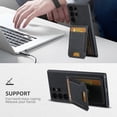 thumbnail image 4 of Compatible with Samsung Galaxy S22 Ultra Flip Wallet Phone Case with Card Holder Elastic,Magnetic Back Flip Kickstand Cover Premium PU Leather Business Classic Style Shockproof Case,Black, 4 of 7