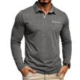thumbnail image 3 of Mens Long Sleeve Polo Shirts Lapel Collar Button Down T Shirts Casual Pocket Lightweight Golf Tees, 3 of 7