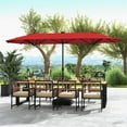 thumbnail image 3 of Costway Sombrilla De Patio De Doble Cara De 400 CM Con Luces Solares, Con Manivela, Base De Sombrilla Incluida, Para Jardín, Piscina, Patio Trasero, Beige/Gris/Azul Marino/Vino/Bronceado, 3 of 4