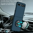 thumbnail image 6 of Compatible with Galaxy Z Flip 2020 Case with Ring Grip Anti-Drop, Allytech Ultra Slim Matte PC Shockproof Finger Ring Holder Car Mount Supported Stand Case for Samsung Z Flip/Z Flip 5G 2020,Darkblue, 6 of 8