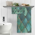 thumbnail image 5 of Coolnut Green Gold Scales Bath Towels Set,2 Piece Pure Cotton Ultra Soft High Absorbent Quick Dry Towel Set,1 Bath Towels, 1 Wash Cloths Wash cloth, 5 of 7