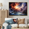 thumbnail image 1 of Designart Large Storms framed wall Art, Storm Power In Flow I , storms framed wall art decor, Pink Traditional Gold framed wall art, 40x30 inches Gold Frame, 1 of 5