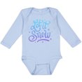 thumbnail image 3 of Inktastic Winter Let It Snow Lettering in Blue with Snowflakes Boys or Girls Long Sleeve Baby Bodysuit, 3 of 5