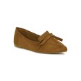 thumbnail image 1 of Women Faux Suede Pointy Toe Bow Slip On Flat Loafer (run small) 19463, 1 of 6