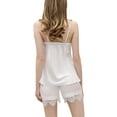 thumbnail image 4 of Lucakuins, conjunto de pijama de 2 piezas para mujer, camisola sin mangas con ribete de encaje y pantalones cortos elásticos, ropa de dormir suave para dormir Lucakuins  moda, 4 of 5
