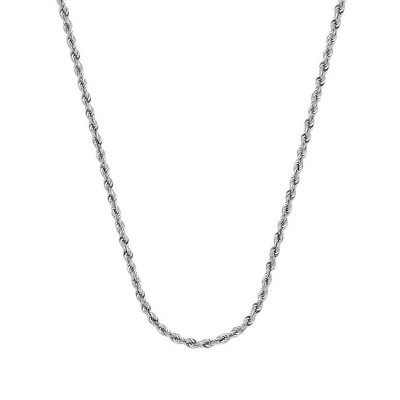 10K White Gold 2.9 Light Rope Chain in 20 inch, 22 inch, 24 inch, & 30 inch, & 30 inch